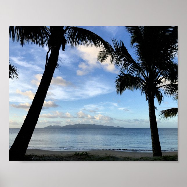 Poster Uma praia em Fiji (Frente)