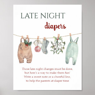 Poster Uma Roupa de Natal Alegre para Fraldas de Noturna