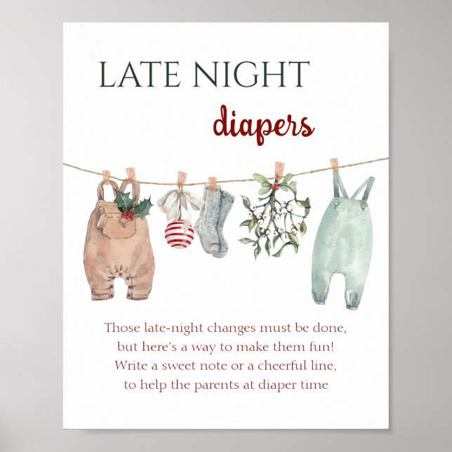 Poster Uma Roupa de Natal Alegre para Fraldas de Noturna (Frente)