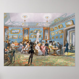 Póster Uma sala de estar da sociedade, c.1830