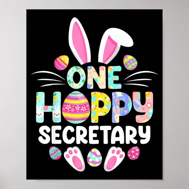Poster Uma Secretária Alegre Dia de Páscoa Engraçado  (Frente)