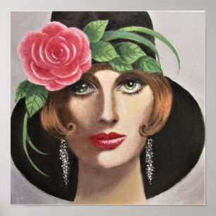 Poster Uma senhora Eyed verde