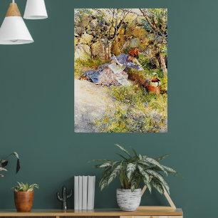 Poster Uma Senhora Lendo um Jornal por Carl Larsson