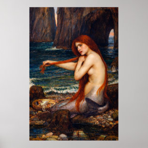 Poster Uma Sereia por John William Waterhouse