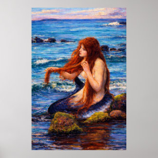 Poster Uma Sereia por John William Waterhouse