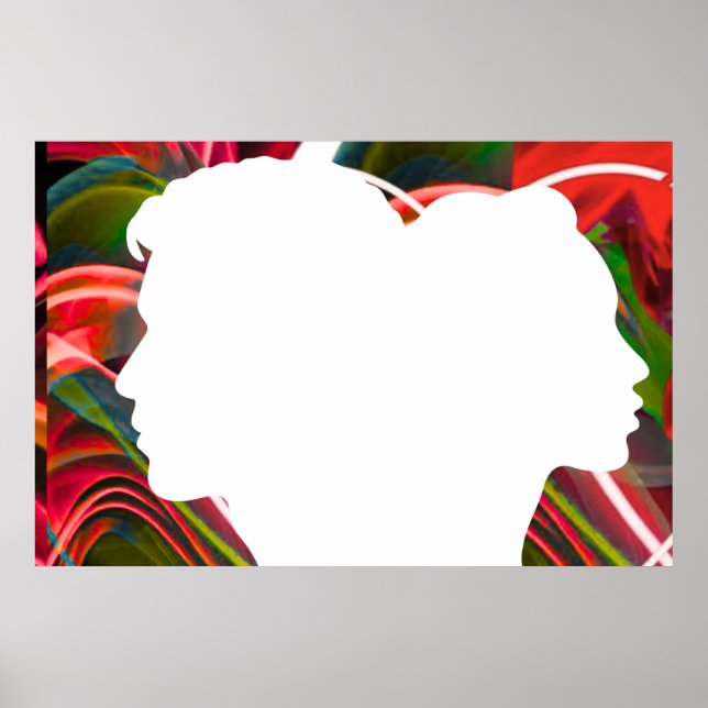 Poster Uma Silhueta De Você e Eu Em um Cartaz de Parede (Frente)