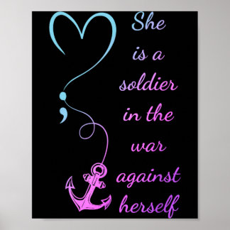 Poster Uma Soldado Na Guerra Contra a Prevenção de Si Mes