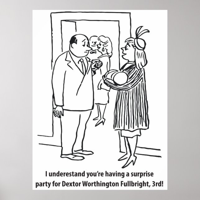 Poster Uma Surpresa para Dextor, Divertido, Antigo (Frente)