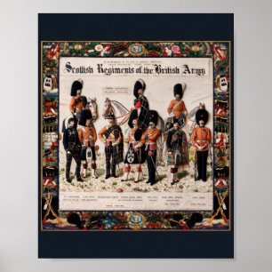 Poster Uma Tapeçaria Regimentos Escoceses Exército Britân