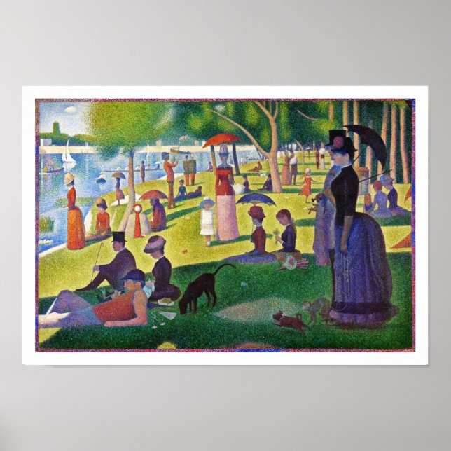Póster Uma tarde de domingo em La Grande Jatte por Seurat (Frente)