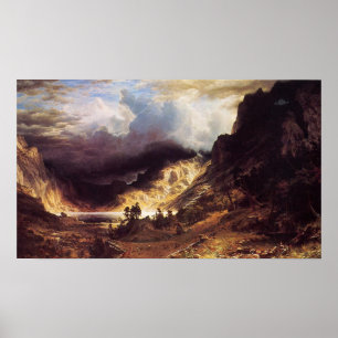 Poster Uma tempestade nas Montanhas Rochosas, Bierstadt A