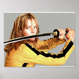 Poster Uma Thurman - Matar Bill - Pintura digital