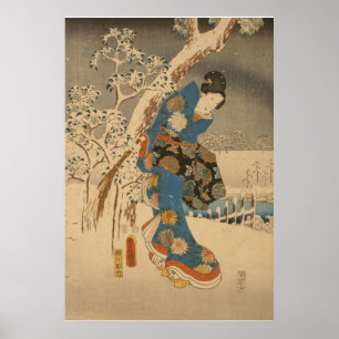 Poster Uma versão moderna do conto de Genji na neve scen