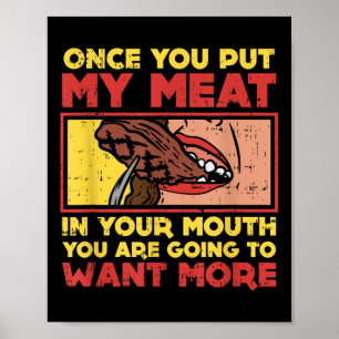 Poster Uma Vez Que Coloque Minha Carne Na Boca, Churrasco