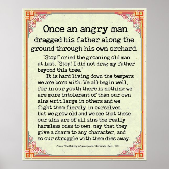 Poster "Uma vez um Homem Irritado" de "Fazer dos American (Frente)