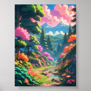 Poster Uma Viagem De Anime Através Da Natureza
