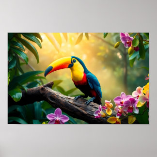 Poster Uma vibrante Selva Tropical do Tucano