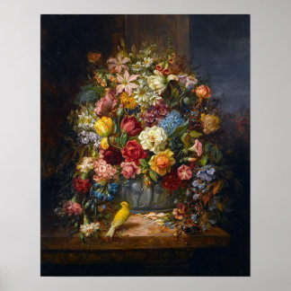 Poster Uma vida estática das flores por Hans Zatzka - pos