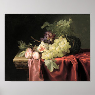 Póster Uma vida imóvel com uvas, ameixas