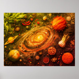 Poster Uma Vida Isolada em uma Tigela de Peixes Dourados 