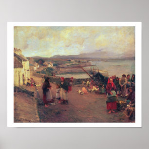 Póster Uma vila de Connemara - a maneira ao porto, 1898