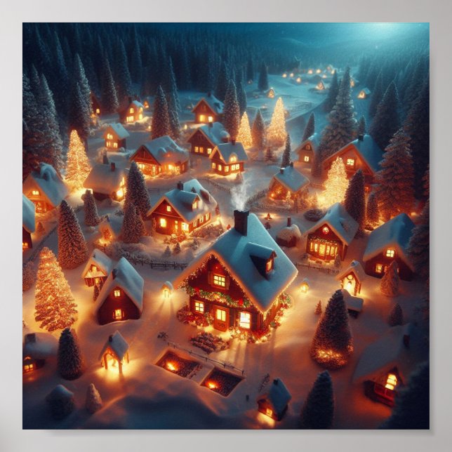 Poster Uma vila de Natal confortável (Frente)
