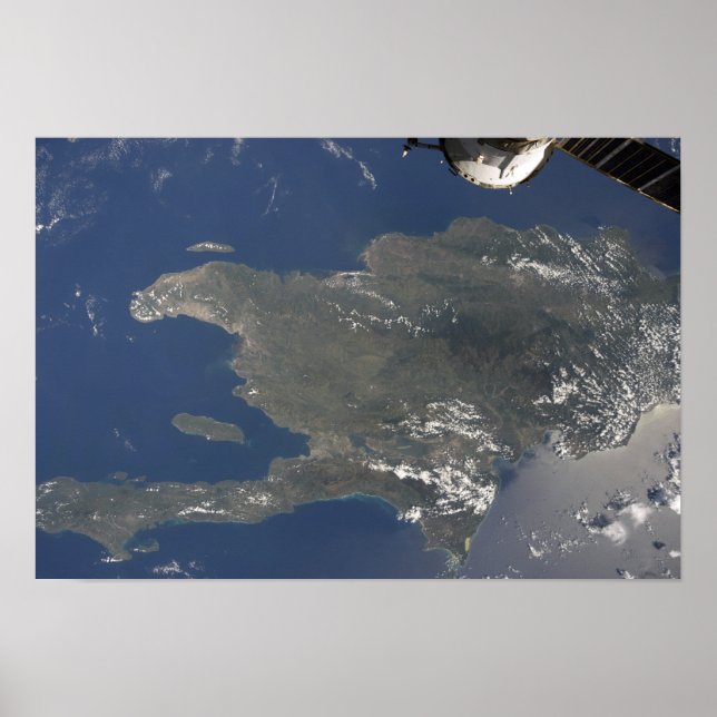 Poster Uma visão da ilha Caribe de Hispaniola (Frente)