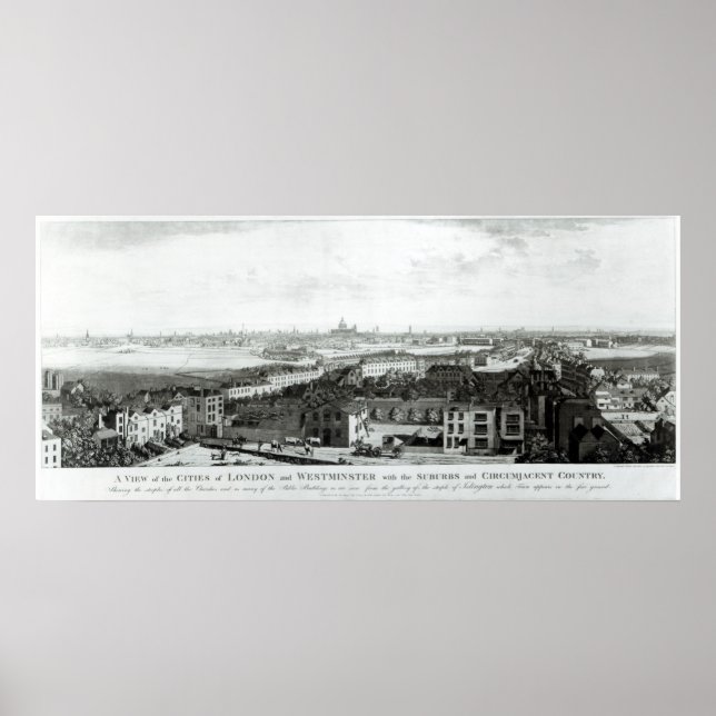 Poster Uma visão das cidades de Londres e Westminster (Frente)
