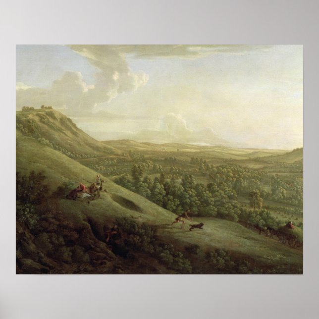 Poster Uma visão de Boxhill, Surrey, com Dorking in the D (Frente)