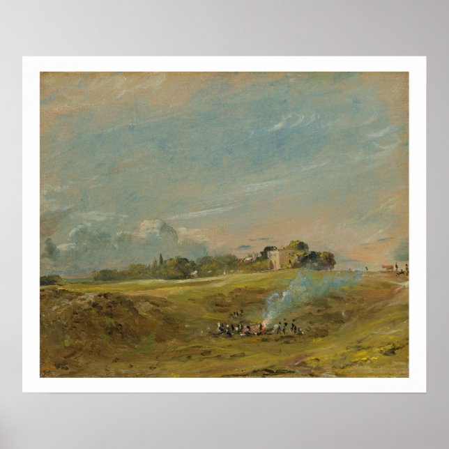 Poster Uma visão de Hampstead Heath, com números à volta  (Frente)