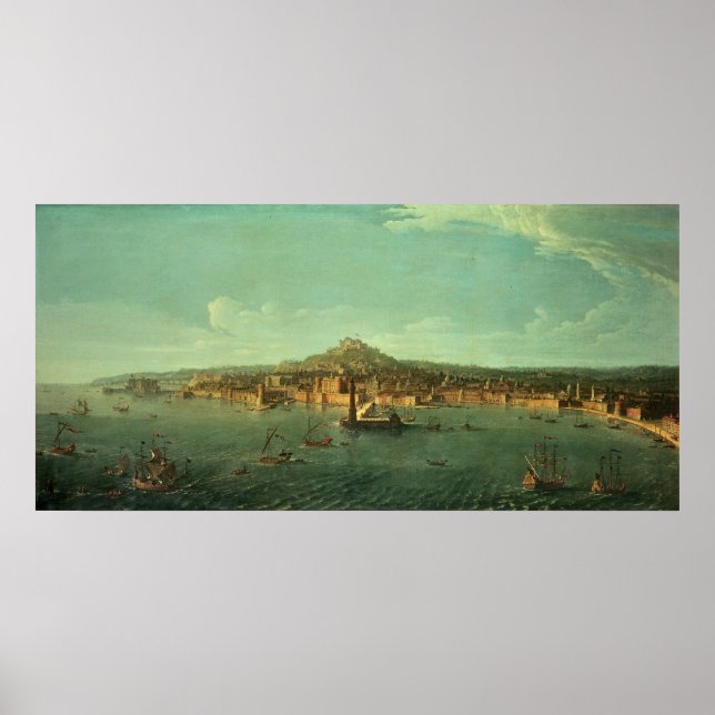 Póster Uma visão de Nápoles, século XVII (Frente)
