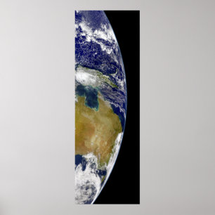 Poster Uma visão parcial da Terra mostrando a Austrália