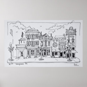 Póster Uma vista de M Street em Georgetown, Washington DC