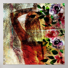 Poster Uma vista de trás de uma mulher com uma espada atr