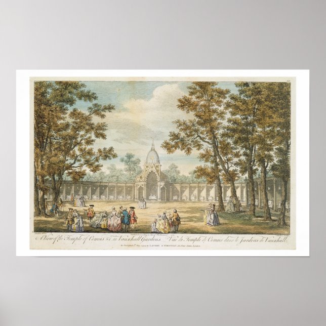 Poster Uma Vista do Templo de Comus no Jardim Vauxhall, (Frente)