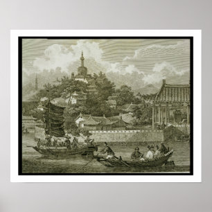 Póster Uma vista dos jardins do palácio imperial, Peki