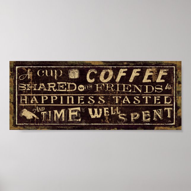 Póster Uma Xícara de Café Compartilhada com Amigos (Frente)