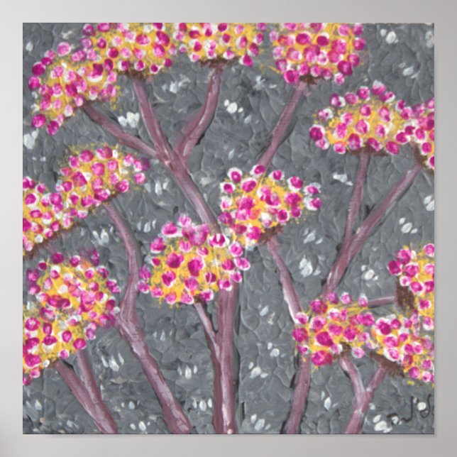 Poster Umbelas de Flor de Rosa (Frente)