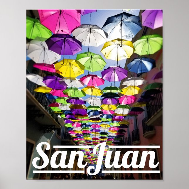 Poster Umbrellas San Juan Porto Rico, multicolores (Frente)