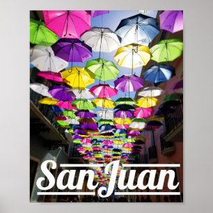 Poster Umbrellas San Juan Porto Rico Street