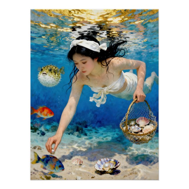 Póster "Umi Blossom" - Um Retrato Oceânico (Frente)