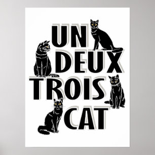 Poster Un Deux Trois Cat - Francês Pun