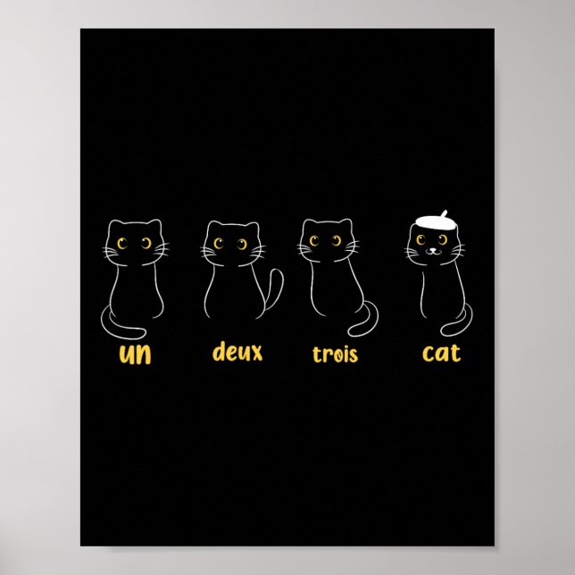 Poster Un Deux Trois Cat Funny Cat Lovers (Frente)