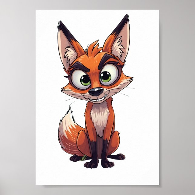 Poster Un renard avec air intéressé (Frente)