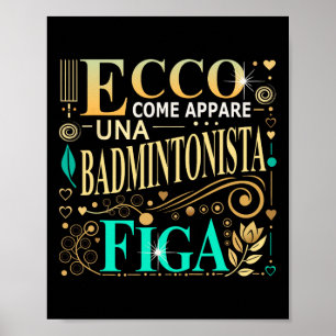 Poster Una Badmintonista Figa Idee Regalo Badminton Donna