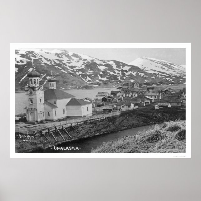 Poster Unalaska, Igreja do Alasca 1914 (Frente)