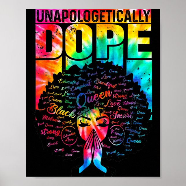 Poster Unalogetically Black Pride Melanin African Tie Dye (Frente)