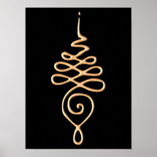 Poster Unalome Dourado