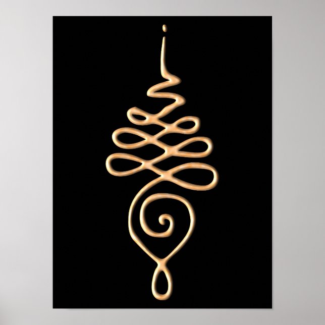 Poster Unalome Dourado (Frente)