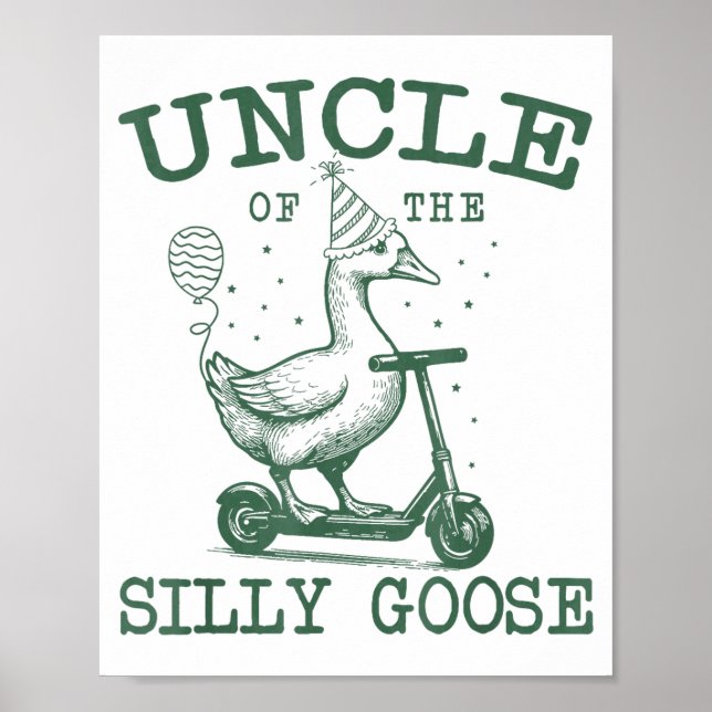 Poster Uncle Of The Silly Goose First Birthday Family Mat (Frente)